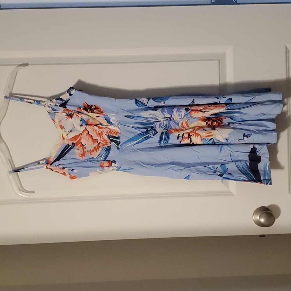 Women's Old Navy Blue Floral Cami Fit and Flare Dress